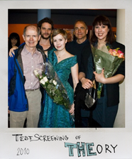 Cast and crew at the test screening of The Theory. Alexandra Marrache, Producer; Eva-Marie Elg, Director; Terry Jermyn, Actor